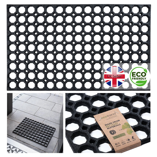 Large Hollow Rubber Ring Door Mat Heavy Duty Entrance Non Slip Garden Outdoor