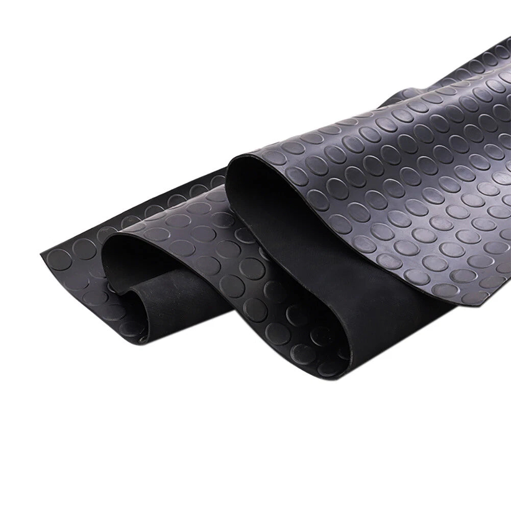 3mm Rubber Flooring Matting Heavy Duty Black Mat Anti Slip Garage Coin Dots Roll