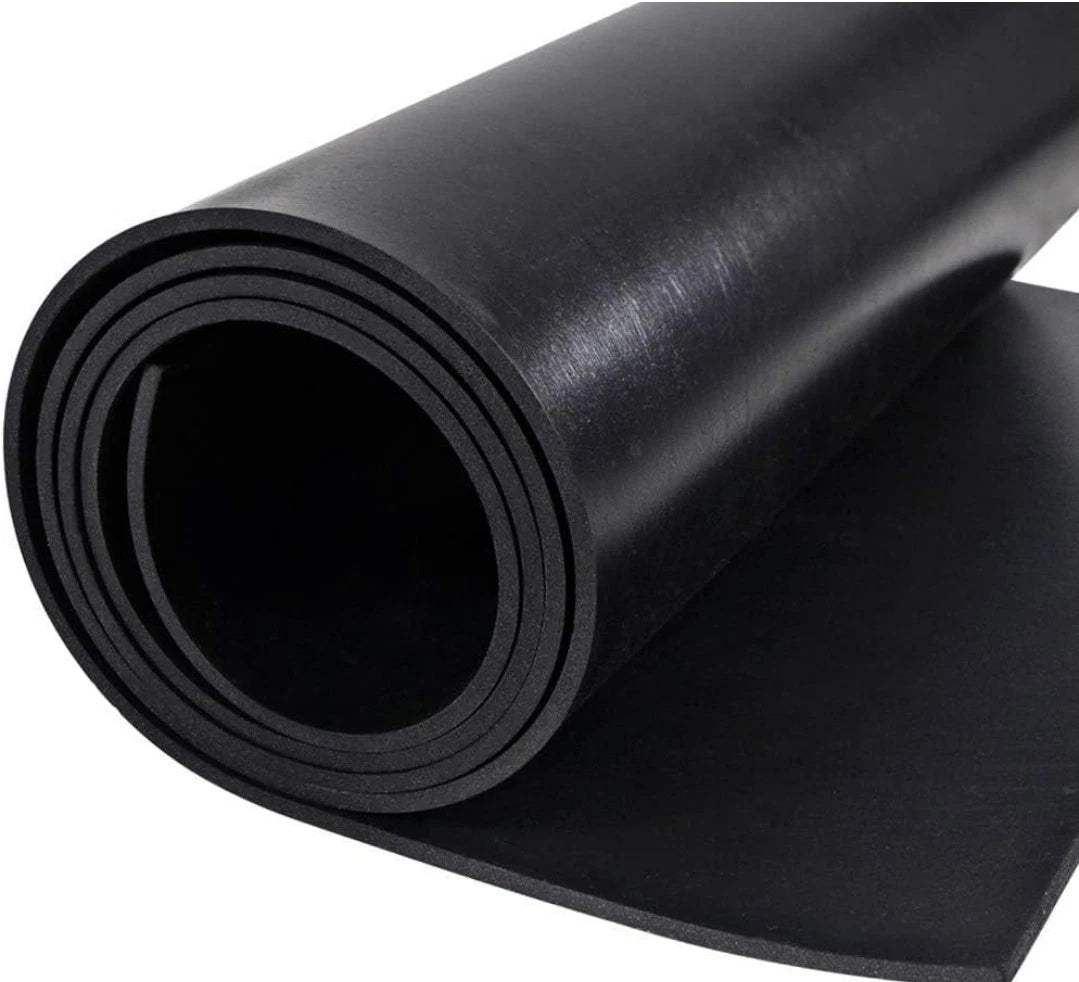 Smooth Rubber Matting Roll, 1m x 2m Heavy-Duty Garage Non Slip Mats 3mm Thick