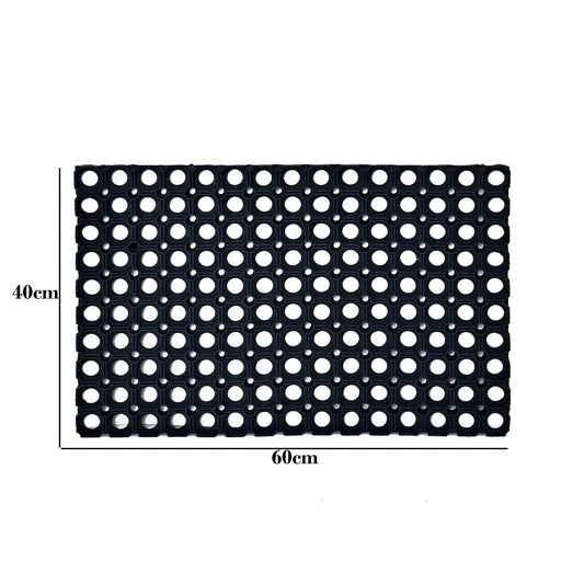 Black Hollow Mat Outdoor None Slip Entrance Rubber Anti Fatigue Dirt Catcher