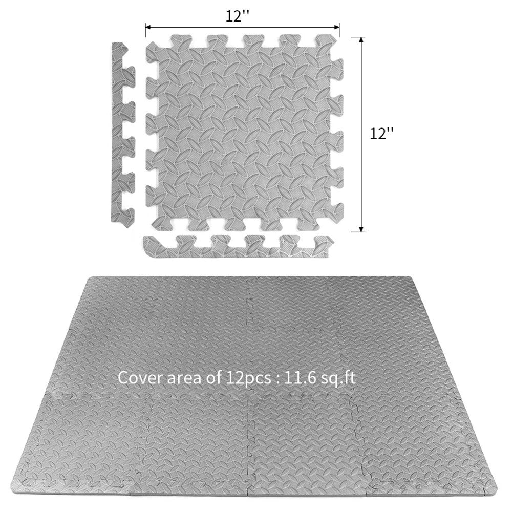 A-12Pcs Flooring Gym Mats And Home Gym Floor Foam Floor Mats Exercise Mat Foam