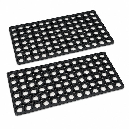 Heavy Duty Rubber Door Mat Non Slip Outdoor Entrance Dirt Catcher Doormat UK